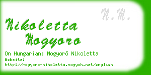 nikoletta mogyoro business card